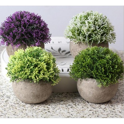 Artificial Boxwood Topiary Tree Grass Ball Plant Bonsai For Decoration