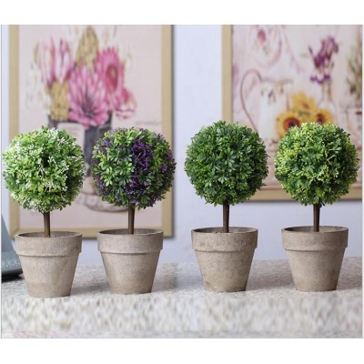 Artificial Potted flower ball Tree in Wholesale small grass ball decoration