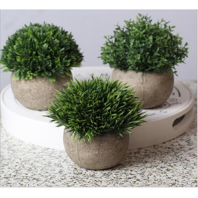 Factory Directly Sale Beautiful Artificial topiary Boxwood grass  ball bonsai small mini potted plants