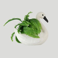 245 new design Garden and home decoration outdoor statues plastic animal figurine swan planter